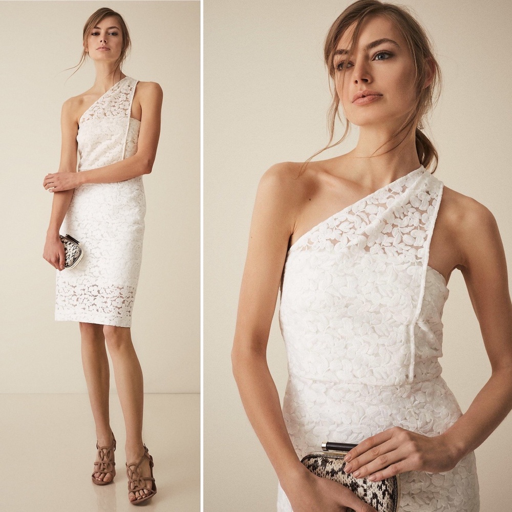 ✨NWT ✨ REISS Sophia One Shoulder Lace Cocktail Dress Sz 0 (XS)